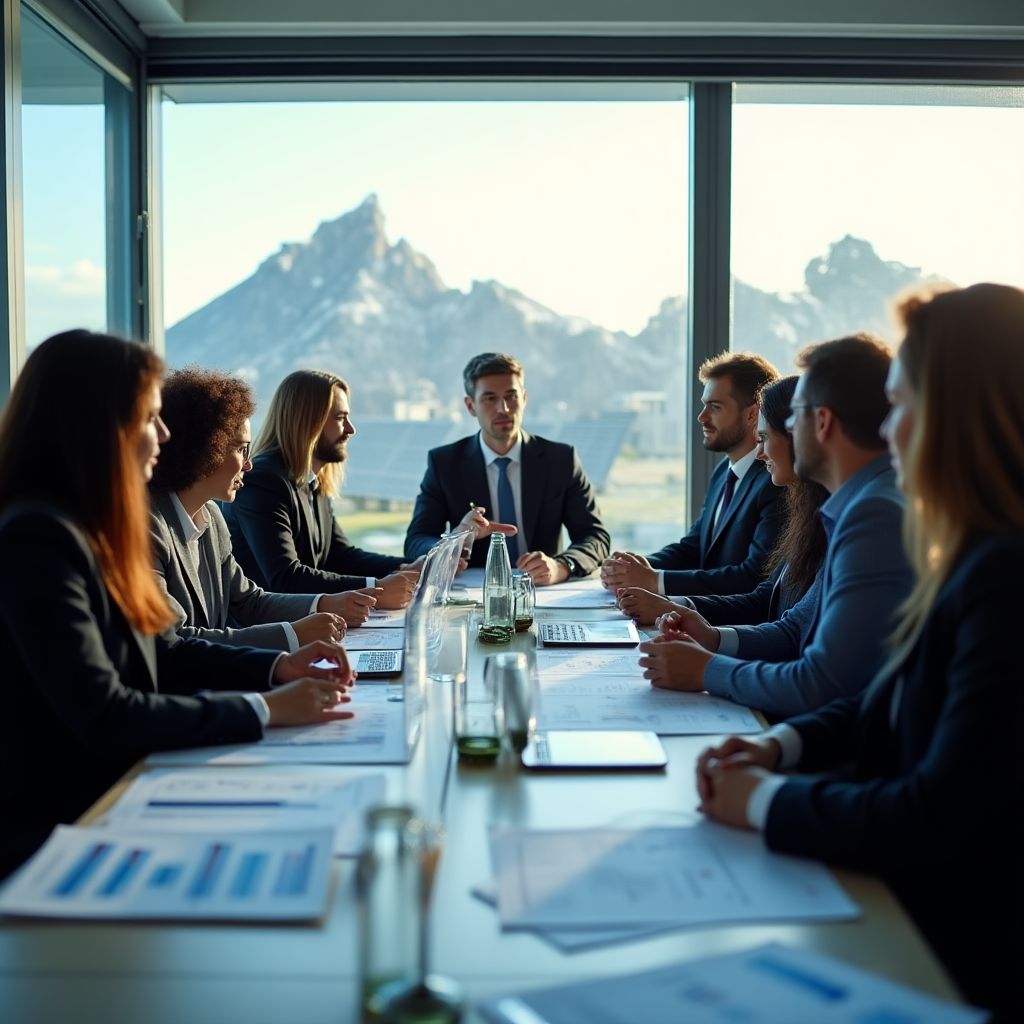 Profesionales analizando datos del sector energético